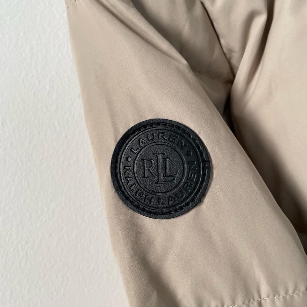 Lauren Ralph Lauren Tan Pillow Hood Longline Down and Feather Jacket Coat Size S - Picture 3 of 7